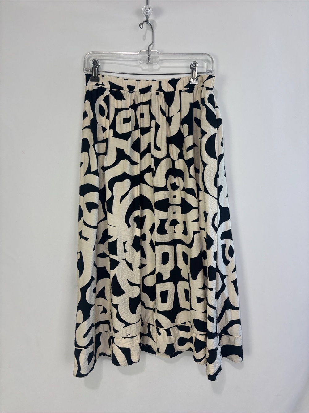 AWARE CREAM BLACK MIDI SKIRT